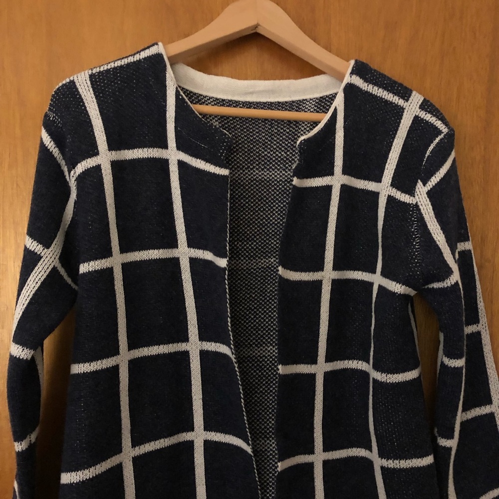 NWOT Navy Panel Sweater Jacket - one size